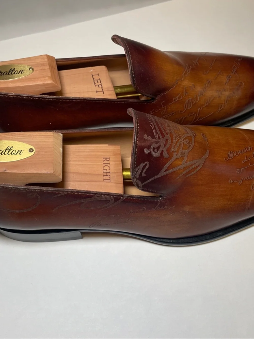 Hand-Painted Chestnut Brown Leather Men’s Slip-On Loafers - Picture 7 of 9